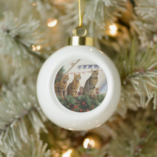 Boule En Céramique Croisière de Noël des chats du Bengale : Vacances 