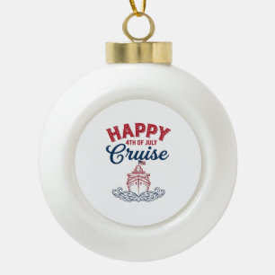 Boule En Céramique Croisière joyeuse du 4 juillet Design de bateau pa
