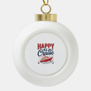 Boule En Céramique Croisière vintage patriotique du 4 juillet Happy_1