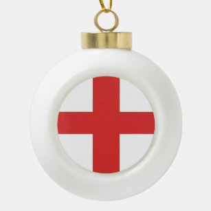 Boule En Céramique Croix de la Croix-Rouge de Saint-Georges sur fond 
