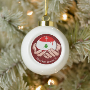 Boule En Céramique Croix de l'Église maronite et Cèdre du Liban