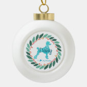 Boule En Céramique Custom Christmas  Pastel Pink Poodle Ornament (Devant)