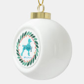 Boule En Céramique Custom Christmas  Pastel Pink Poodle Ornament (Droite)