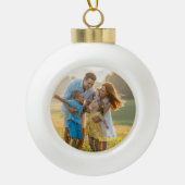 Boule En Céramique Custom Double Sided Family Two Photo Christmas Cer (Devant)