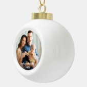 Boule En Céramique Custom FAMILY Script One Photo Keepsake  (Droite)