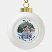 Boule En Céramique Customizable Christmas Photo Framed Ornament (Devant)