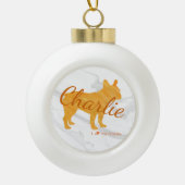 Boule En Céramique Customizable French Bulldog Pastel Orange Frenchie (Devant)