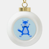 Boule En Céramique Cute Blue Baby Boy Fox (Devant)