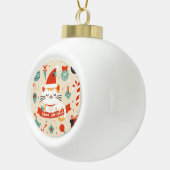 Boule En Céramique Cute chat Profitez de la saison de Noël (Droite)
