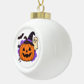 Boule En Céramique Cute Halloween Pumpkin with Witch Hat – Ghost & Ba (Droite)