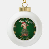 Boule En Céramique Cute merry Cow Christmas tree calf ox Xmas pattern (Devant)