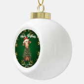 Boule En Céramique Cute merry Cow Christmas tree calf ox Xmas pattern (Droite)