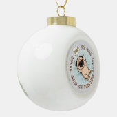 Boule En Céramique Cute Sleeping Pug Snowflake Ornament | (Gauche)