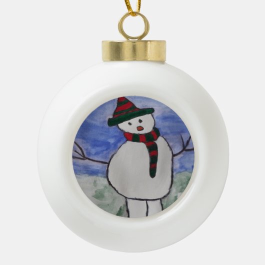 Boule En Céramique Cute Snowman (Devant)