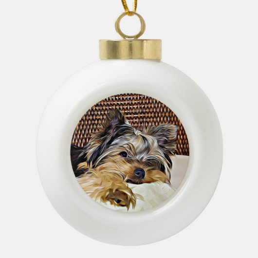 Boule En Céramique Cute Teacup Yorkie Yorkshire (Devant)