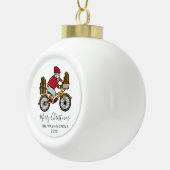 Boule En Céramique Cycliste personnalisé Père Noël (Droite)