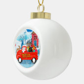 Boule En Céramique Dachshund Chien en livraison de Noël Camion Neige (Droite)