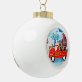 Boule En Céramique Dachshund Chien en livraison de Noël Camion Neige (Gauche)