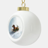 Boule En Céramique Dachshund hiver neige de Noël (Droite)
