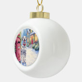 Boule En Céramique Dalmatian Festive Mailbox Christmas Art (Droite)