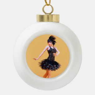 Boule En Céramique Danse Flapper Vintage