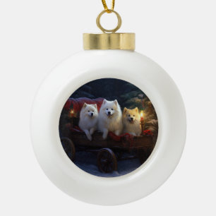 Boule En Céramique Décor de Noël américain esquimau enneigé