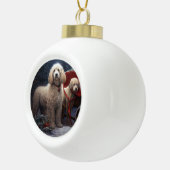 Boule En Céramique Décor de Noël de caniche Snowy (Droite)