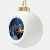 Boule En Céramique Décor de Noël de l'hélier bleu neige (Droite)