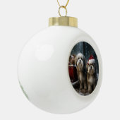 Boule En Céramique Décor de Noël Malti tzu Snowy Sleigh (Gauche)