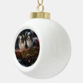 Boule En Céramique Décor de Noël Papillon Snowy Sleigh (Droite)