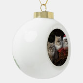 Boule En Céramique Décor de Noël Perse Chat Snowy Sleigh (Gauche)