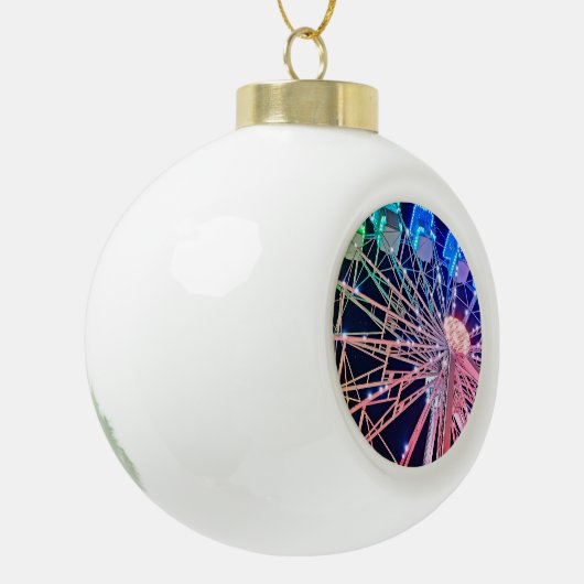 Boule En Céramique Décor vert et bleu (Gauche)