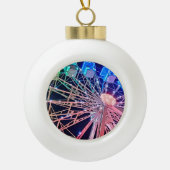 Boule En Céramique Décor vert et bleu (Devant)