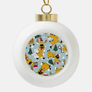 Boule En Céramique Deer Festive : Design Motif de Noël