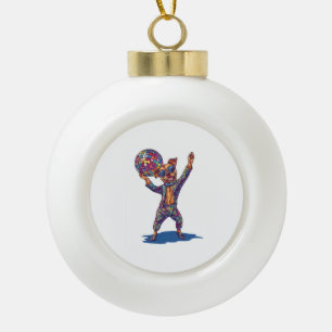 Boule En Céramique Délice de chien disco � Chien de fête drôle des an
