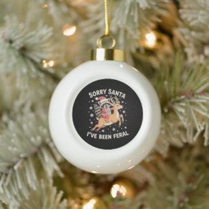 Boule En Céramique Désolé Père Noël j'ai été Raton Laveur Sauvage Noë