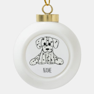 Boule En Céramique Dessin simple de contour de chien en peluche dalma