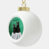 Boule En Céramique Deux Chats (Droite)