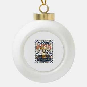 Boule En Céramique DJ Ghost Spooky Beats Gravure Vintage Halloween