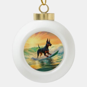 Boule En Céramique Doberman Beach Surf Peinture