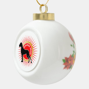 Boule En Céramique Dogues à Noël