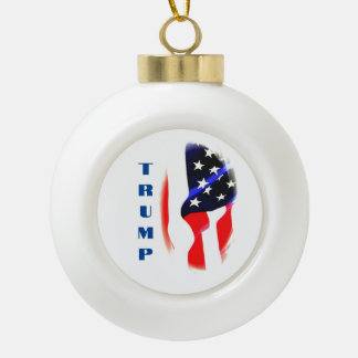 Boule En Céramique Donald Trump American Flag Pop Art