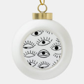 Boule En Céramique Doodle eye, motif créatif sans couture. (Devant)