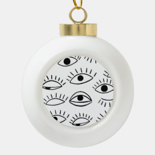 Boule En Céramique Doodle eye, motif créatif sans couture.