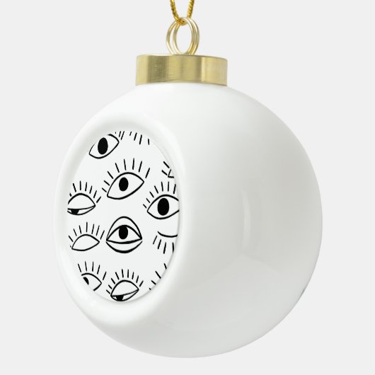 Boule En Céramique Doodle eye, motif créatif sans couture. (Droite)