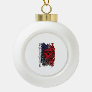 Boule En Céramique Drapeau américain crâne rouge Halloween Toiles d'a