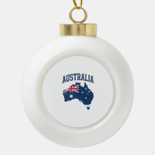 Boule En Céramique Drapeau Australie Carte Graphique Vintage en détre
