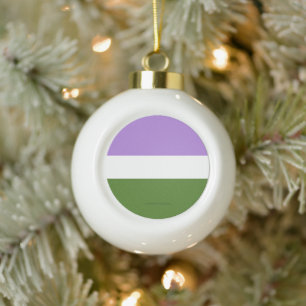 Boule En Céramique Drapeau de fierté genderqueer de SlipperyJoe lavan