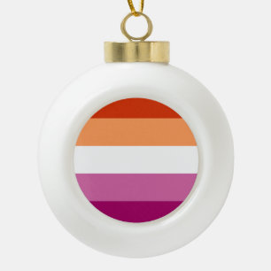 Boule En Céramique Drapeau de fierté lesbienne (5 bandes)