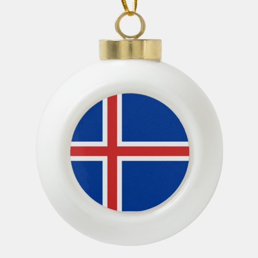Boule En Céramique Drapeau de l'Islande (Devant)